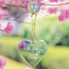 Engraved Couples Glass Heart Suncatcher