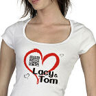 Personalized Romantic Message Barcode Ladies Fitted T-Shirt B34978X