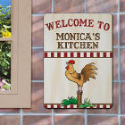 Rooster Welcome Personalized Kitchen Wall Signs