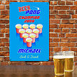 Personalized Beer Pong Champion Metal Wall Sign 628814