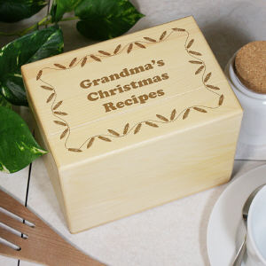 gifts for her engraved
 on ... Christmas Recipe Box - Price $29.98 | shop Gift ideas for Her