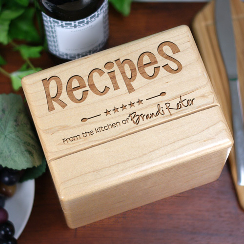 Engraved Recipe Box GiftsForYouNow