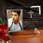 Engraved Memorial Beveled Glass Picture Frame