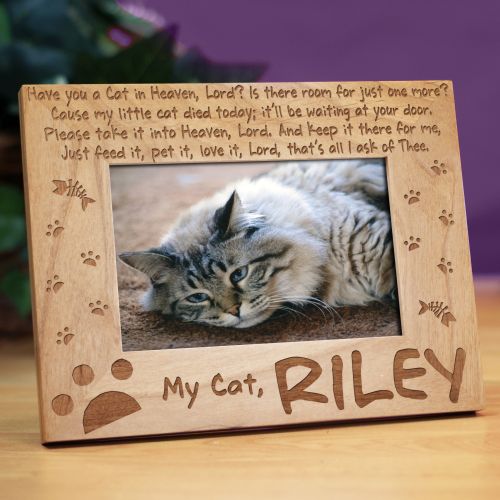 Personalized Cat In Heaven Memorial Picture Frame Engraved