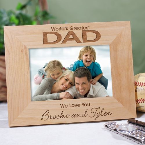 Engraved World's Greatest Dad Photo Frame GiftsForYouNow