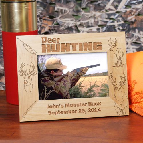 Engraved Deer Hunter Photo Frame GiftsForYouNow