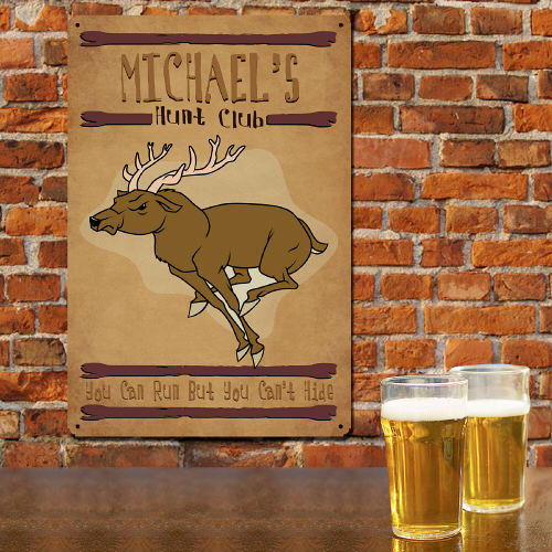 Personalized Hunting Metal Wall Sign GiftsForYouNow