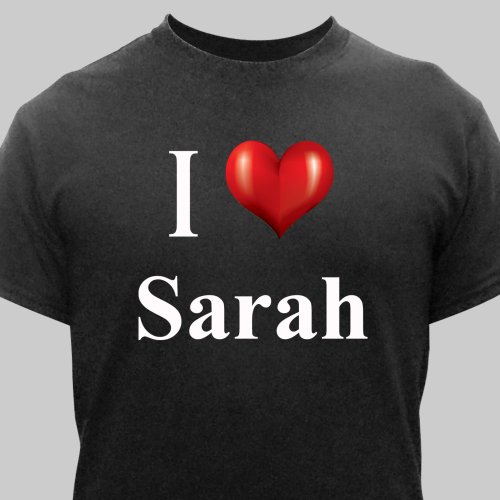 Personalized I Love You Black T-shirt