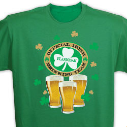 Official Irish Drinking Team Personalized T-Shirt