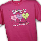 Personalized Heartstrings Sister T-Shirt