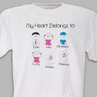 Personalized My Heart Belongs to Family T-Shirt