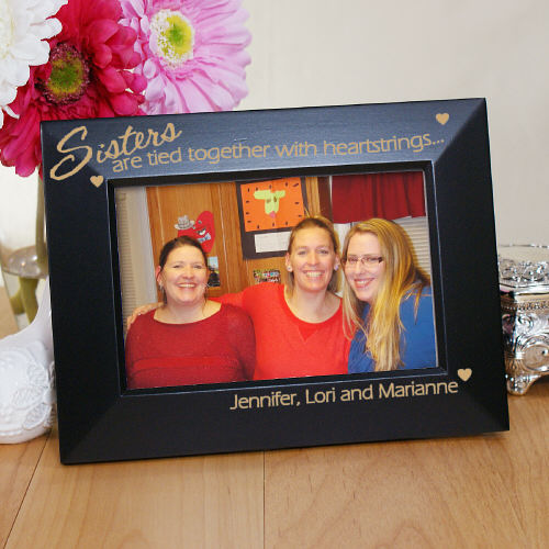 Engraved Sisters Natural Pine Picture Frames
