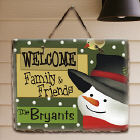 Personalized Snowman Welcome Slate Plaque 63131497