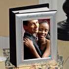 Beaded Matte Silver Photo Album D1518