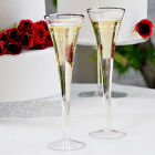 Engraved Trumpet Wedding Toasting Flutes D7293
