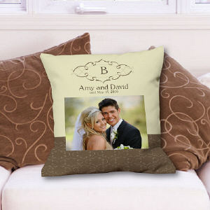 Wedding Day Personalized Photo Throw Pillow