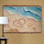 Personalized Shores Of Love Tapestry Throw Blanket
