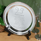 Engraved 25th Wedding Anniversary Silver Plate
