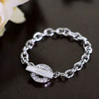 Engraved Rhinestone Toggle Bracelet