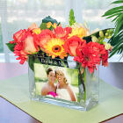 Engraved Glass Photo Vase D1528