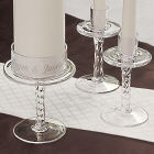 Engraved Glass Pedestal Unity Candle Stand D7297P