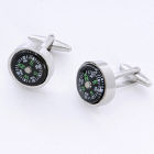 Engraved Compass Cufflinks with Case