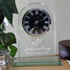 Engraved Wedding Glass Clocks