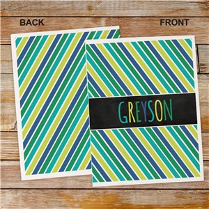 Personalized Kids' Folder Set with Colored Stripes
