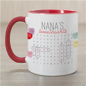 Sweethearts Word Search Two Tone Red Handle Mug 2158590RD