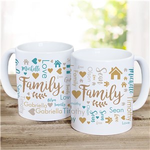 Personalized Family Branch Word Art Mug