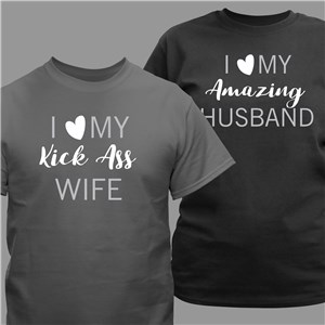 Personalized I Love My Wife or Husband T-Shirt