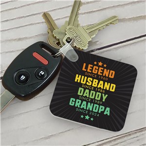 Personalized Legend Husband Dad Grandpa Keychain