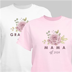 Personalized Pink Rose T-Shirt 