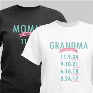 Personalized Established T-Shirt | Personalized Mom Shirts