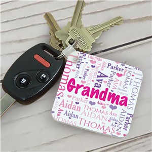 Personalized Grandma's Heart Word-Art Key Chain | Personalized Gifts for Grandma