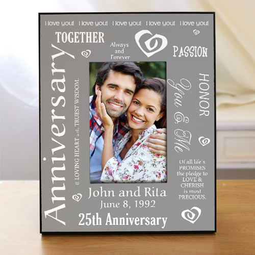 Personalized Silver Anniversary Photo Frame GiftsForYouNow