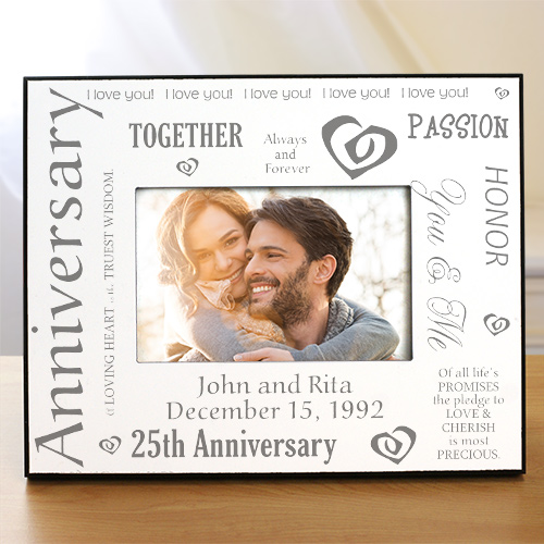 Personalized Silver Anniversary Photo Frame GiftsForYouNow