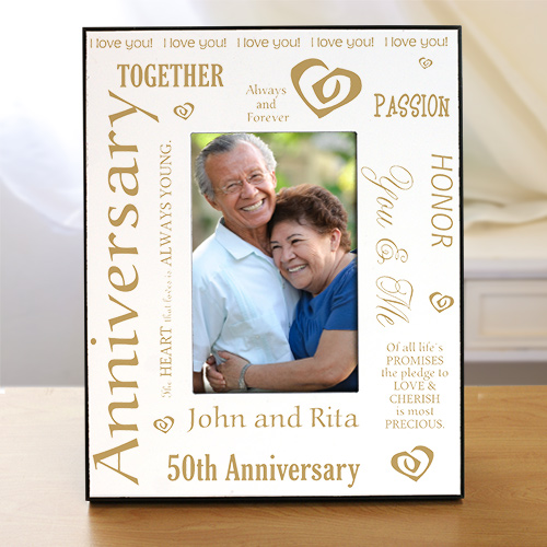 Personalized Golden Anniversary Picture Frame Personalized 50th Anniversary Photo Frame Love