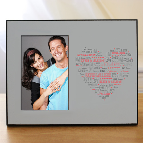 Personalized Heart Printed Picture Frame GiftsForYouNow