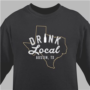 Personalized Drink Local State Outline Sweatshirt 522093X