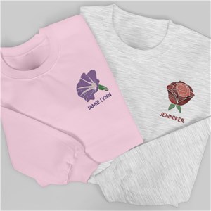 Embroidered Birth Month Flower Sweatshirt 522214X