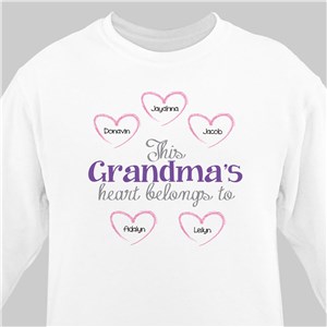 Personalized Heart Belongs To Sweatshirt | Personalized Grandma Shirts