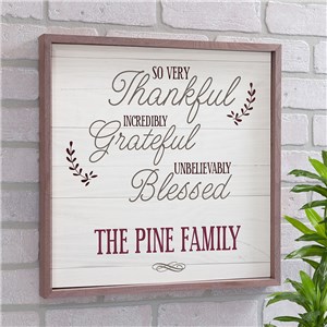 Personalized Thankful Grateful Blessed Wall Decor | Personalized Wood Pallet Signs