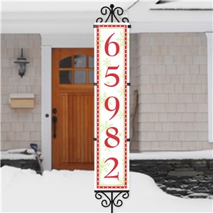 Personalized Red Polka Dot Border Address Sign | Address Signs For Yard