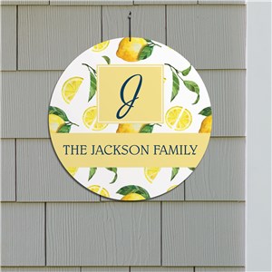 Personalized Round Wall Sign | Lemon Themed Home Decor