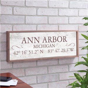Personalized Rustic Coordinates Wall Sign 61568715