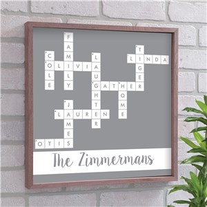 Personalized Family Name Crossword Wood Framed Wall Sign 615751X
