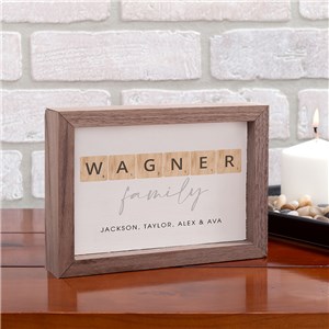 Personalized Letter Tiles Family Tabletop Sign
