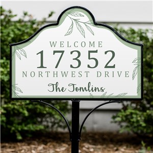 Lawn Address Sign Welcome Leaves Magnetic Yard Sign