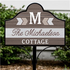 Personalized Metal Yard Sign | Chevron Home Signs